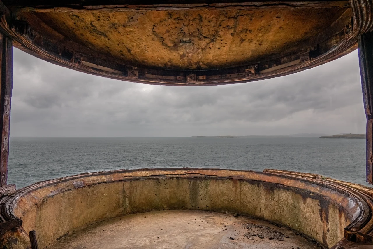 Sea view from a historic battery at Hoxa Head, Orkney